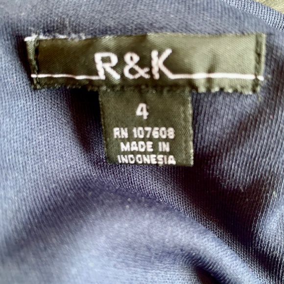 Lovely, Navy R&K Sheath Dress with Crocheted Shell - Picture 5 of 6